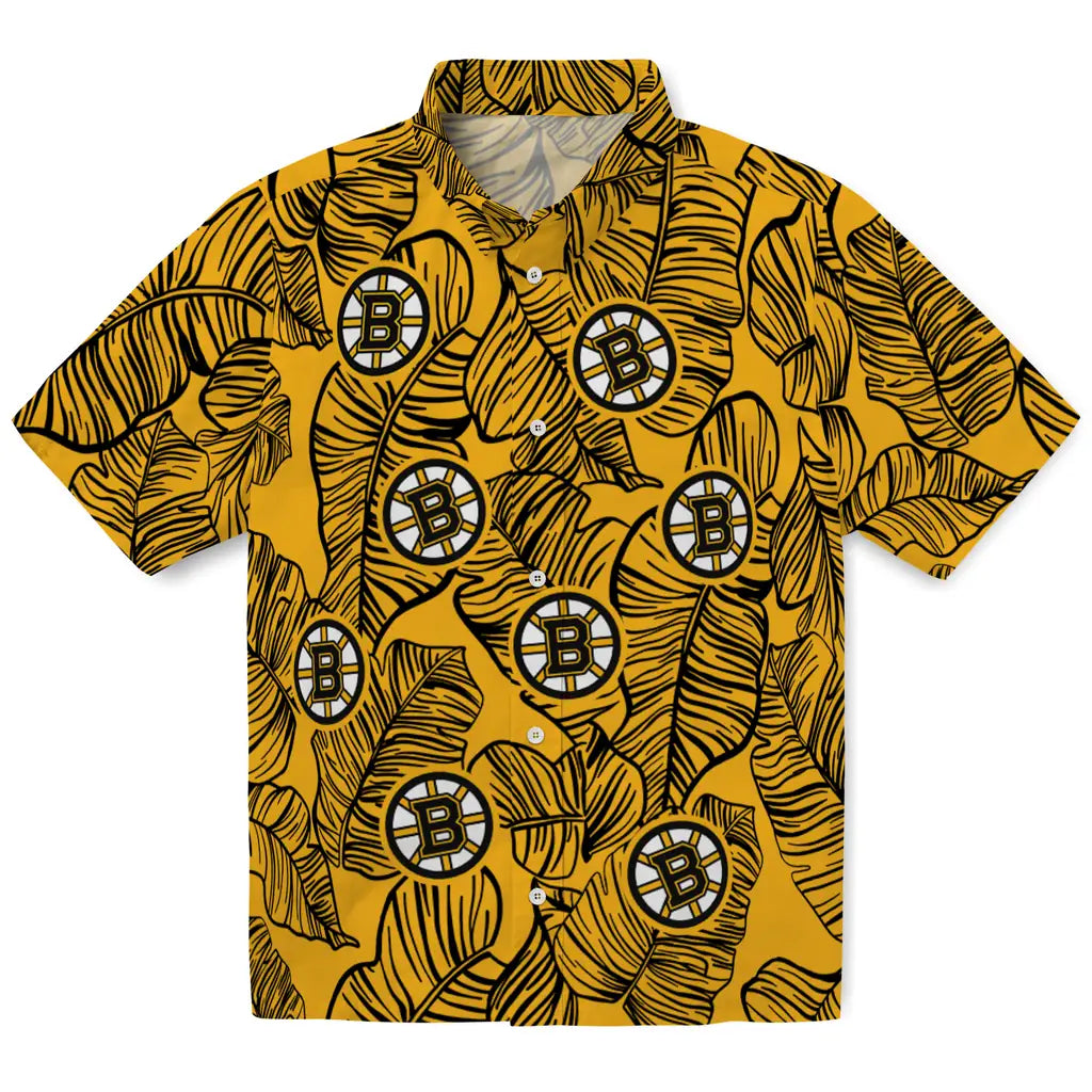 Boston Bruins Hawaiian Shirt - Leaf Outline – Moonbestprint