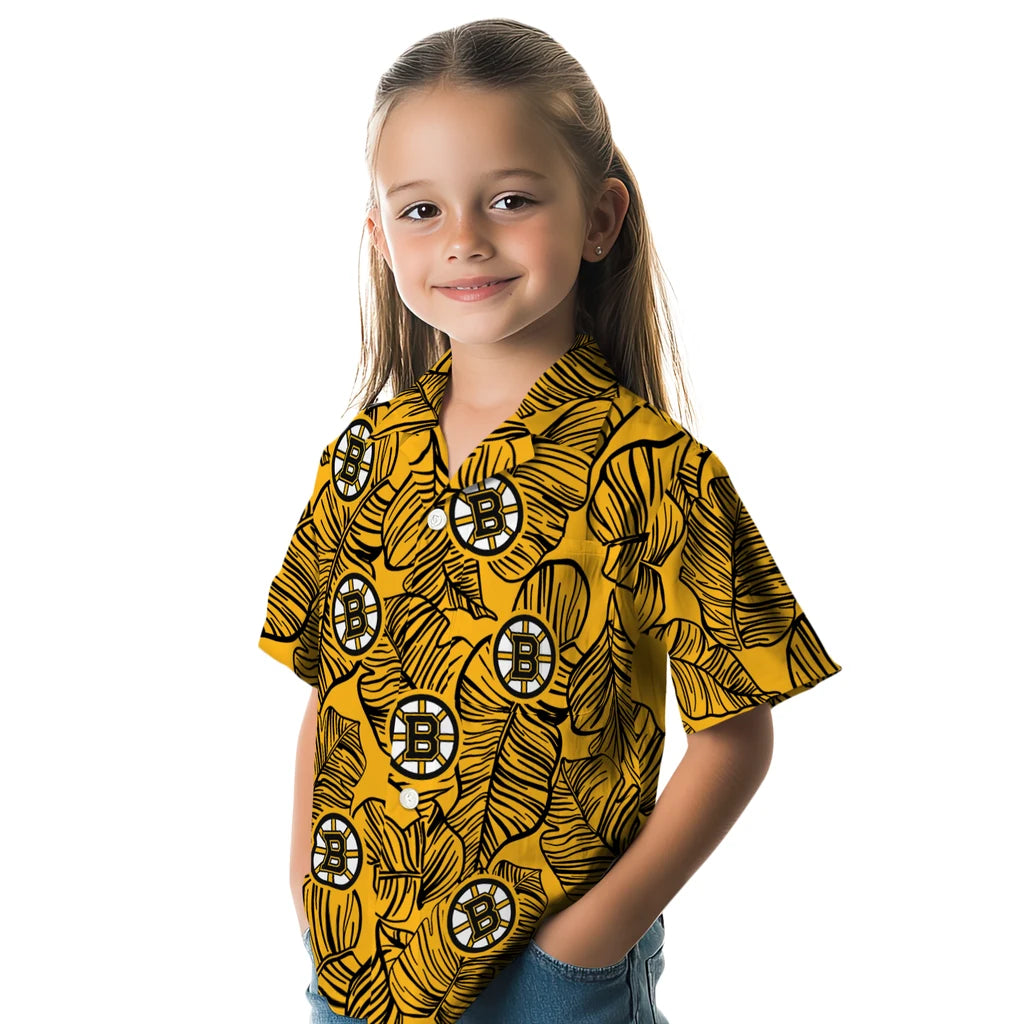 Boston Bruins Hawaiian Shirt - Leaf Outline – Moonbestprint
