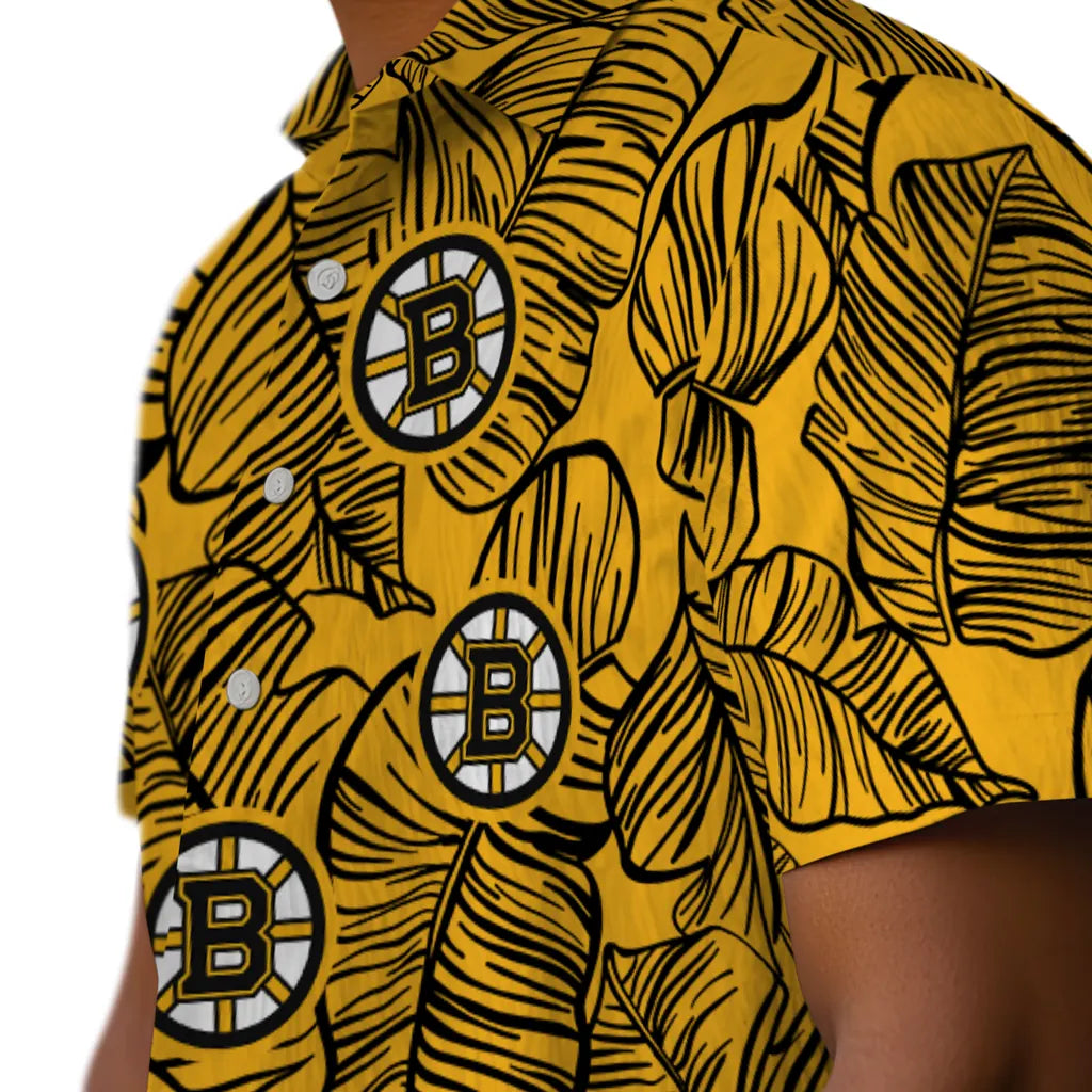 Boston Bruins Hawaiian Shirt - Leaf Outline – Moonbestprint