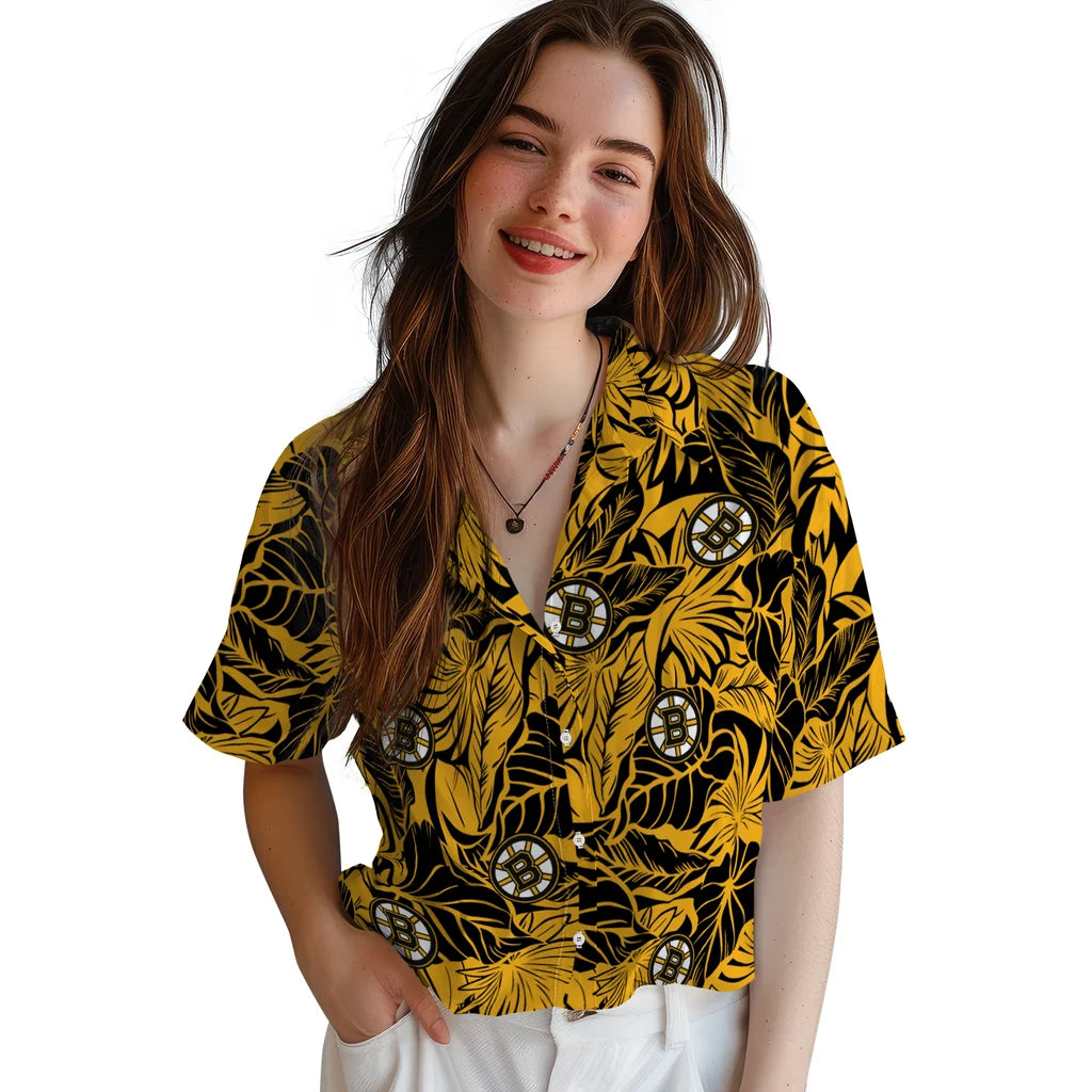 Boston Bruins Hawaiian Shirt - Monstera Layer – Moonbestprint