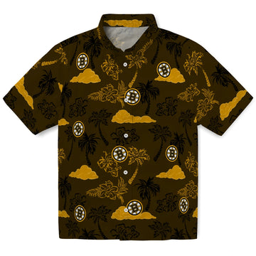 Boston Bruins Hawaiian Shirt - Palm And Clouds – Moonbestprint