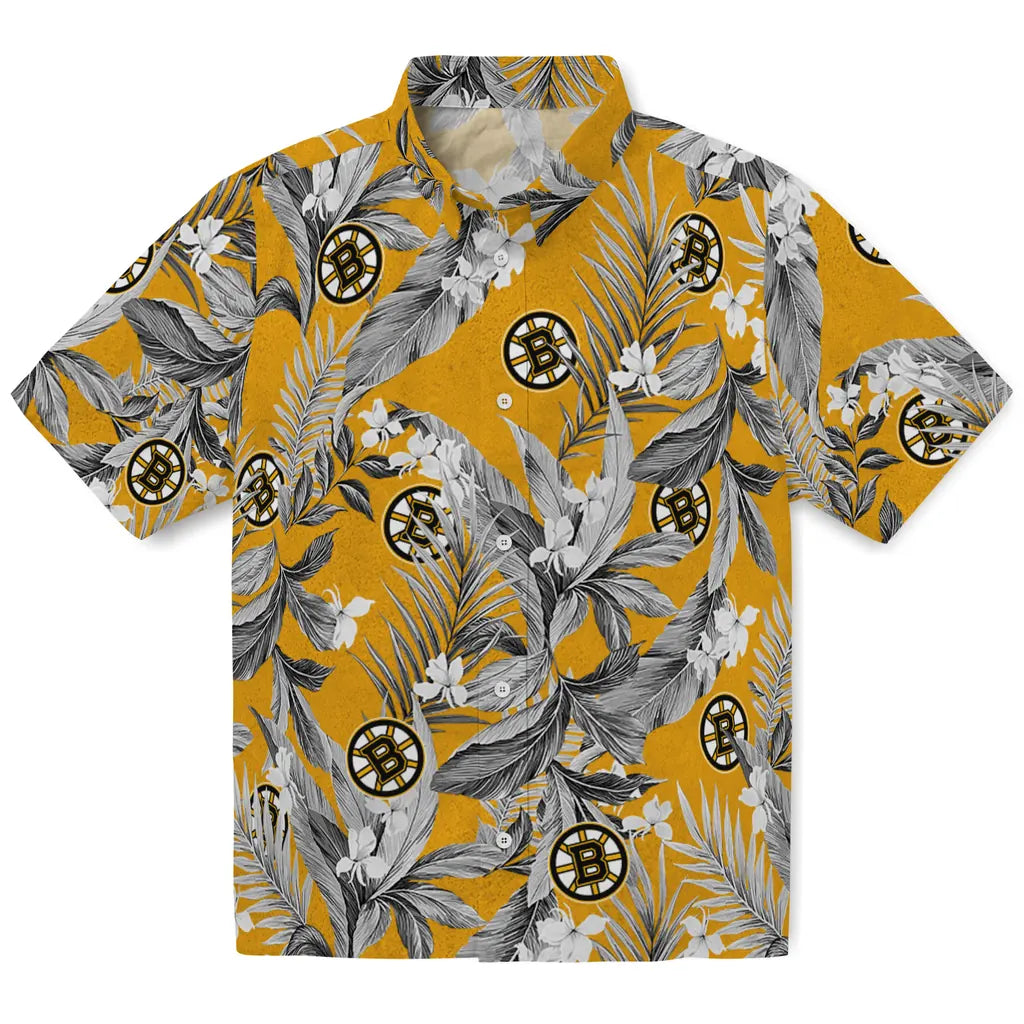 Boston Bruins Hawaiian Shirt - Palm Leaves – Moonbestprint