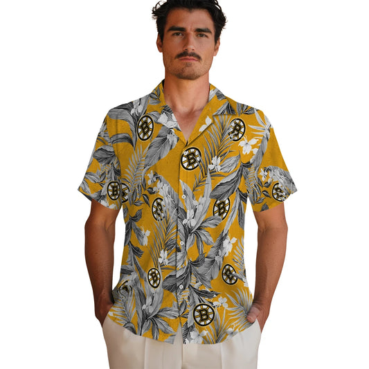 Boston Bruins Hawaiian Shirt - Palm Leaves – Moonbestprint