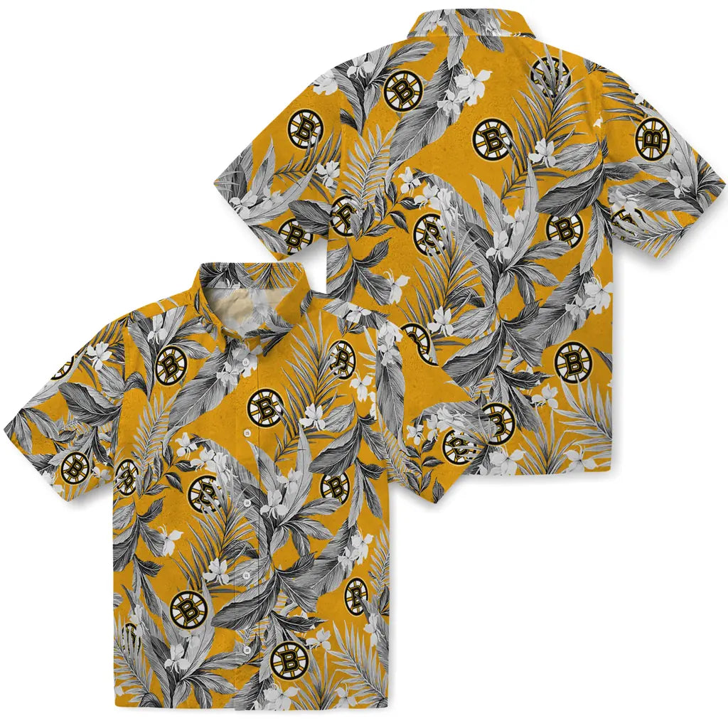 Boston Bruins Hawaiian Shirt - Palm Leaves – Moonbestprint