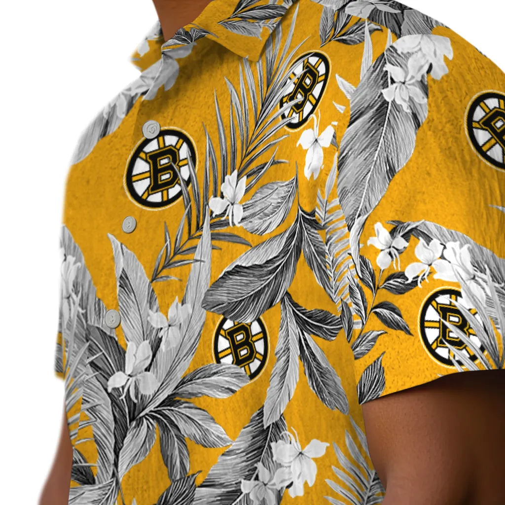 Boston Bruins Hawaiian Shirt - Palm Leaves – Moonbestprint