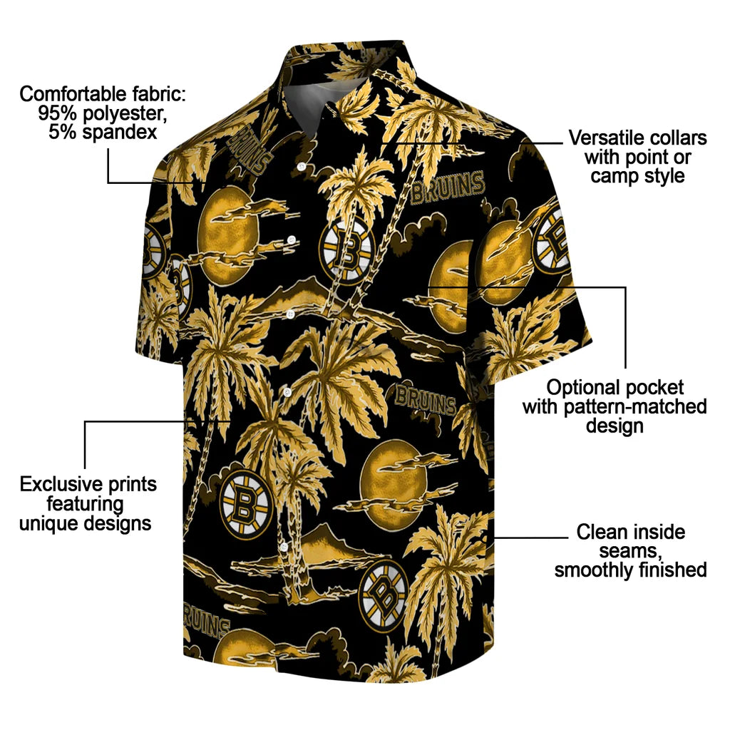 Boston Bruins Hawaiian Shirt - Palm Sunset – Moonbestprint