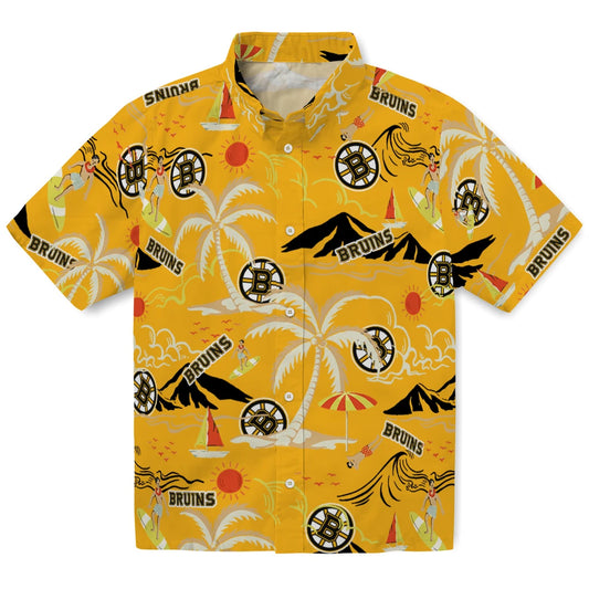 Boston Bruins Hawaiian Shirt - Palm Tree Island - Moonbestprint