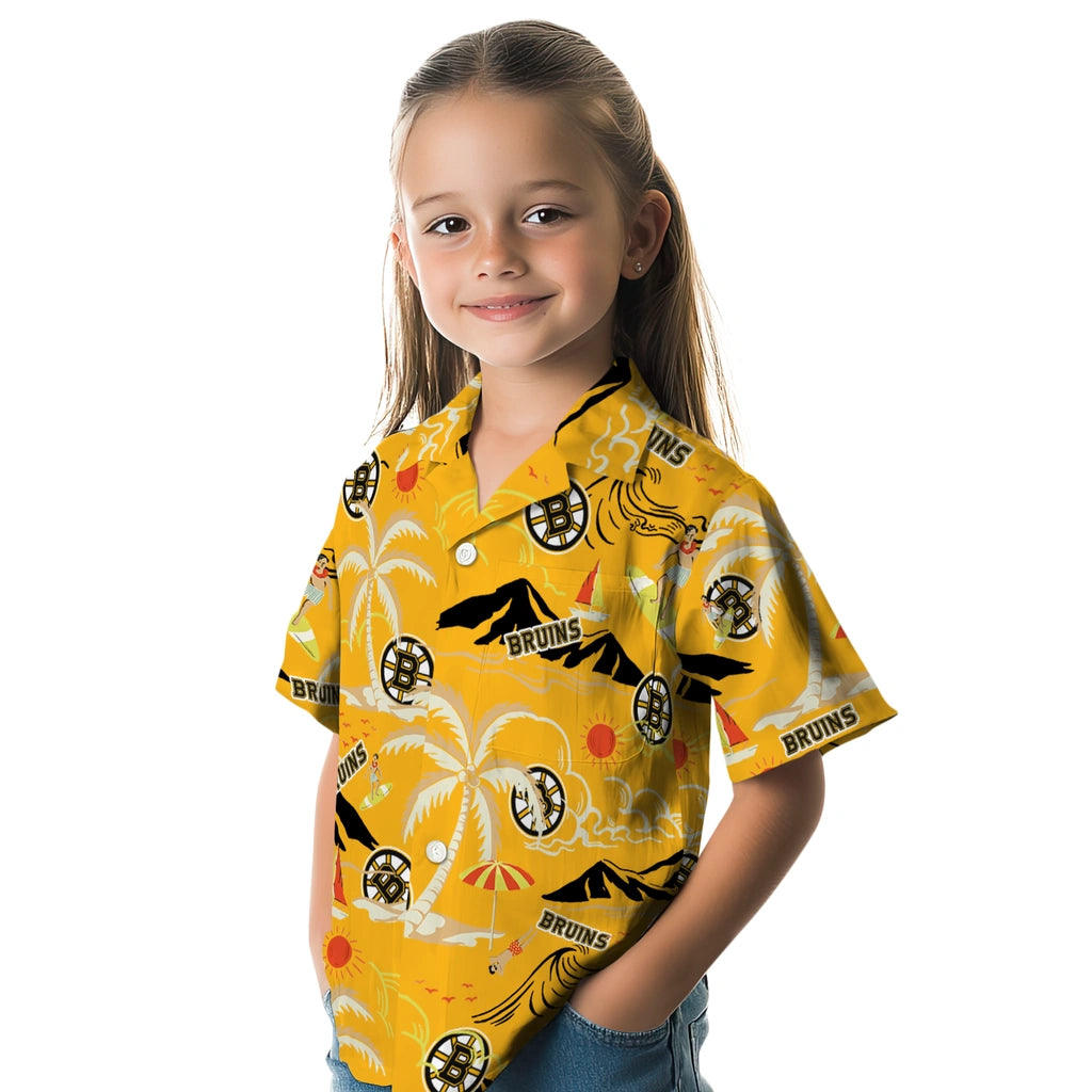 Boston Bruins Hawaiian Shirt - Palm Tree Island – Moonbestprint