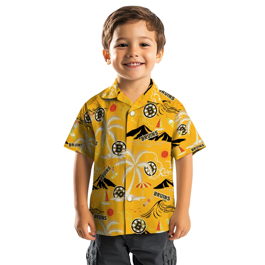 Boston Bruins Hawaiian Shirt - Palm Tree Island – Moonbestprint
