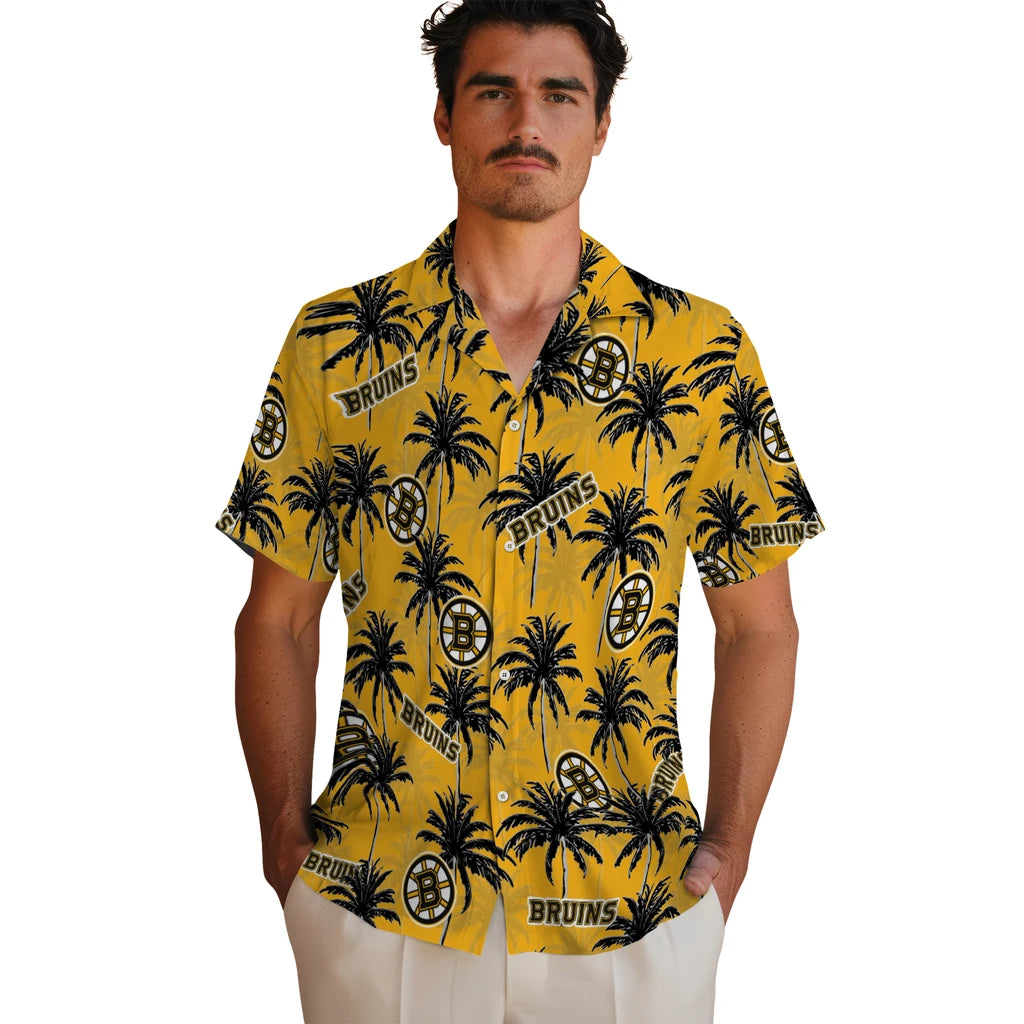 Boston Bruins Hawaiian Shirt - Palm Tree Motif – Moonbestprint