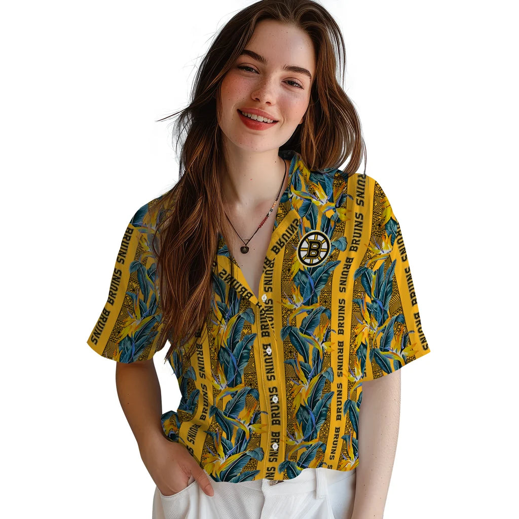 Boston Bruins Hawaiian Shirt - Paradise Vines – Moonbestprint