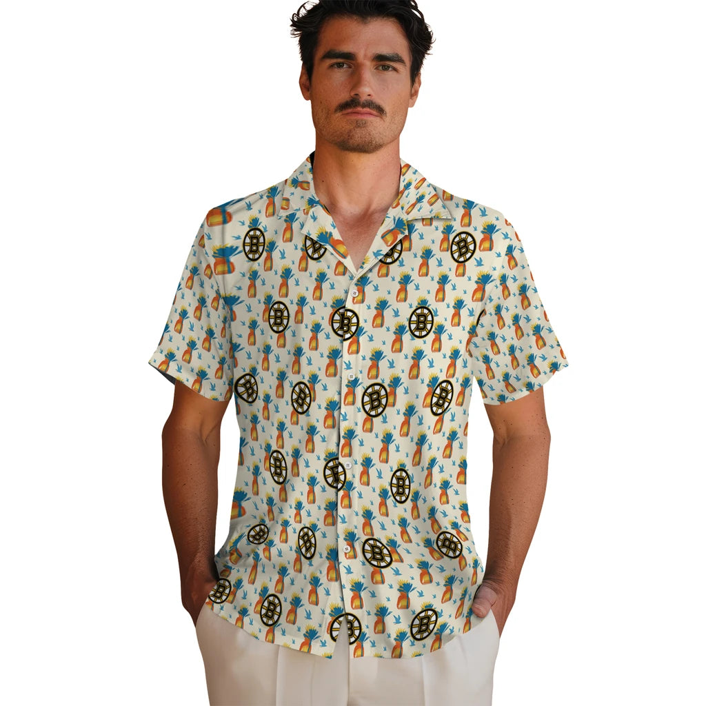Boston Bruins Hawaiian Shirt - Pineapple Delight – Moonbestprint