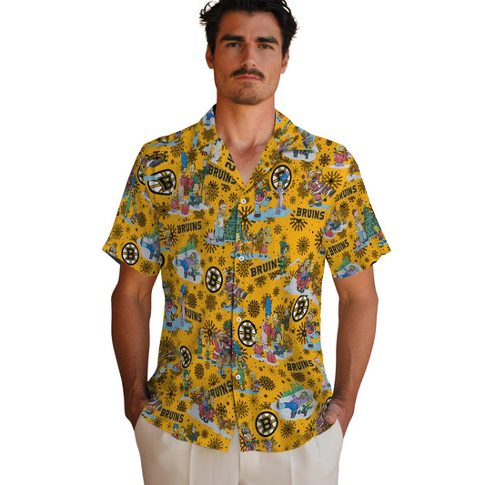 Boston Bruins Hawaiian Shirt - Simpsons Christmas | Moonbestprint