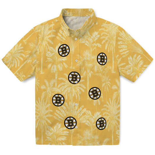 Boston Bruins Hawaiian Shirt - Vintage Palm Tree - Moonbestprint