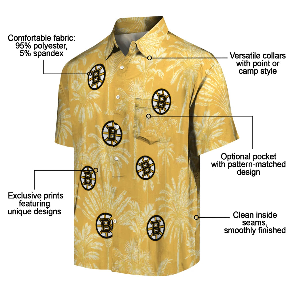 Boston Bruins Hawaiian Shirt - Vintage Palm Tree – Moonbestprint