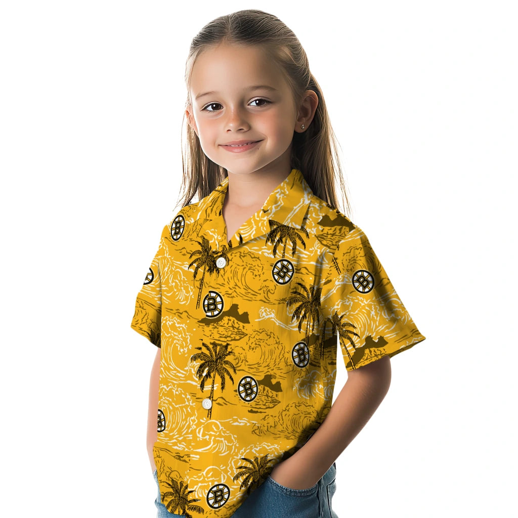 Boston Bruins Hawaiian Shirt - Wave Palm – Moonbestprint