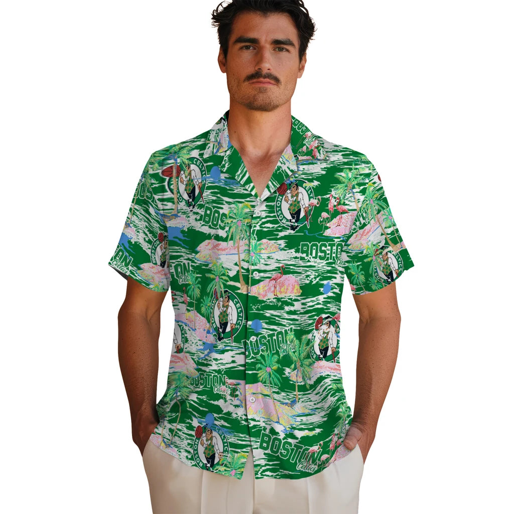 Boston Celtics Flamingo Retreat 2026 Hawaiian Shirt – Moonbestprint