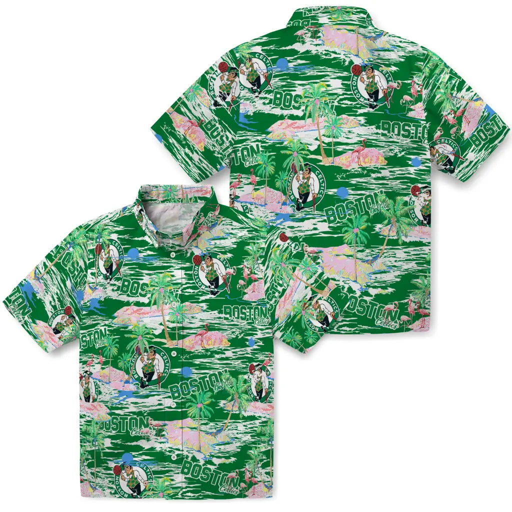 Boston Celtics Flamingo Retreat 2026 Hawaiian Shirt – Moonbestprint