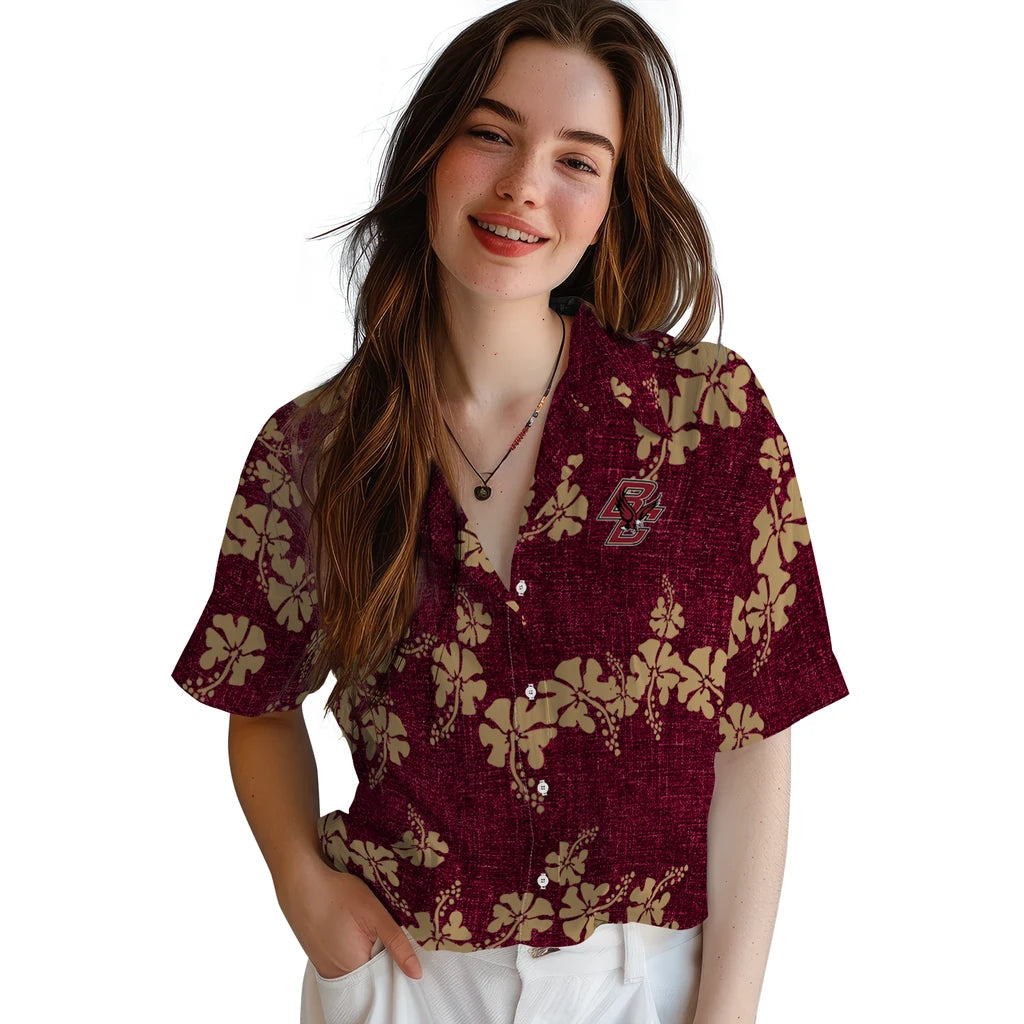 Boston College Eagles Hawaiian Shirt - 50th State Flower | Moonbestprint