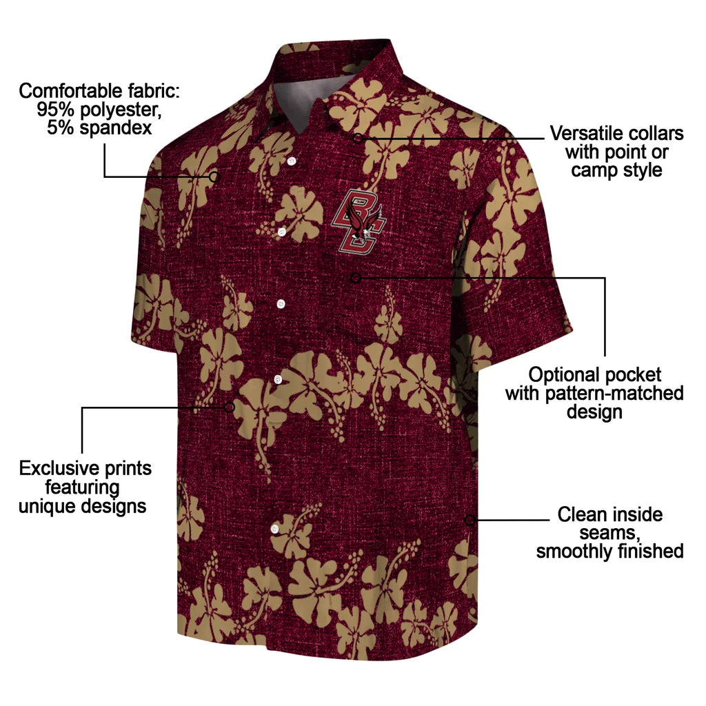 Boston College Eagles Hawaiian Shirt - 50th State Flower | Moonbestprint