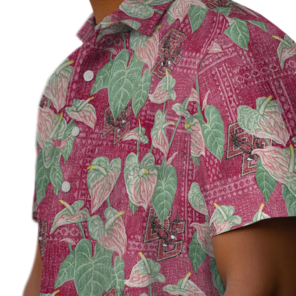 Boston College Eagles Hawaiian Shirt - Anthurium Overlay | Moonbestprint