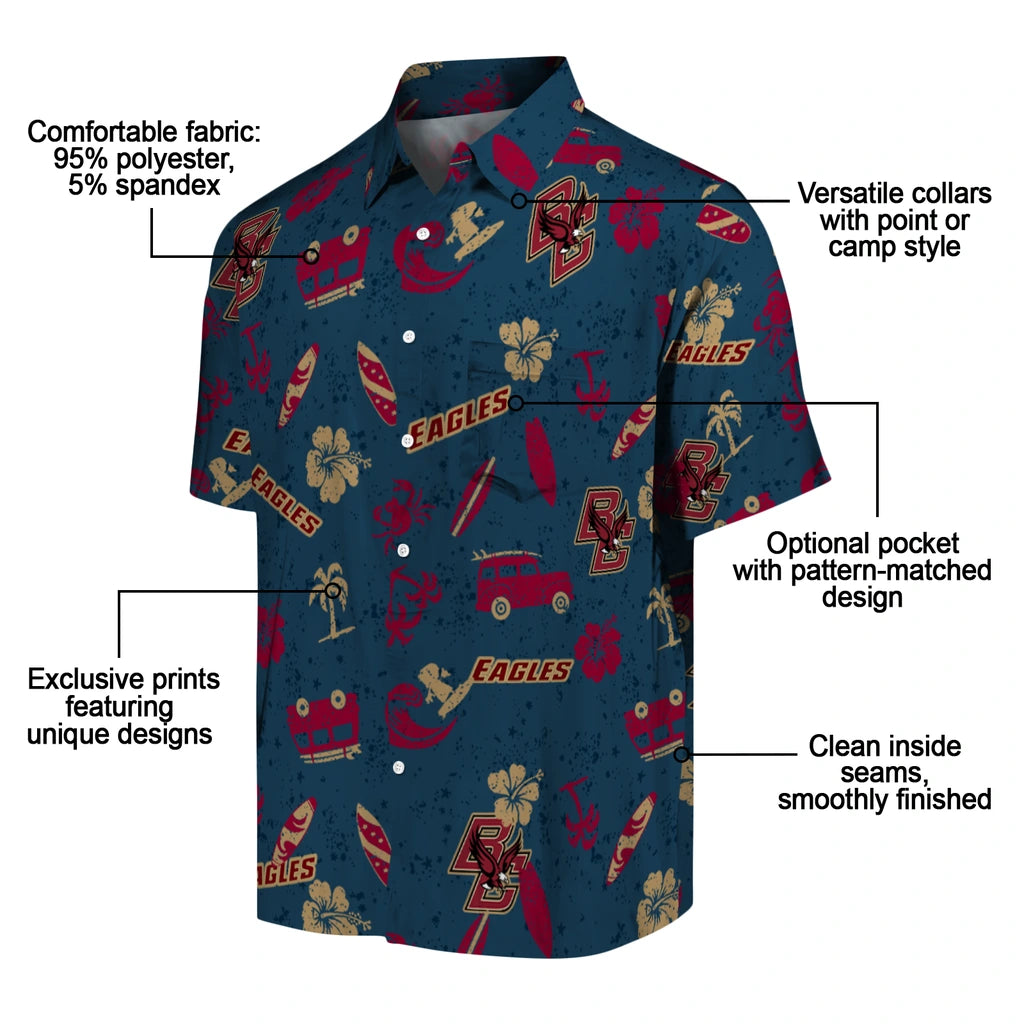 Boston College Eagles Hawaiian Shirt - Beach Vibe | Moonbestprint