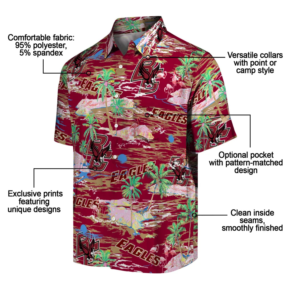 Boston College Eagles Flamingo Retreat 2026 Hawaiian Shirt – Moonbestprint