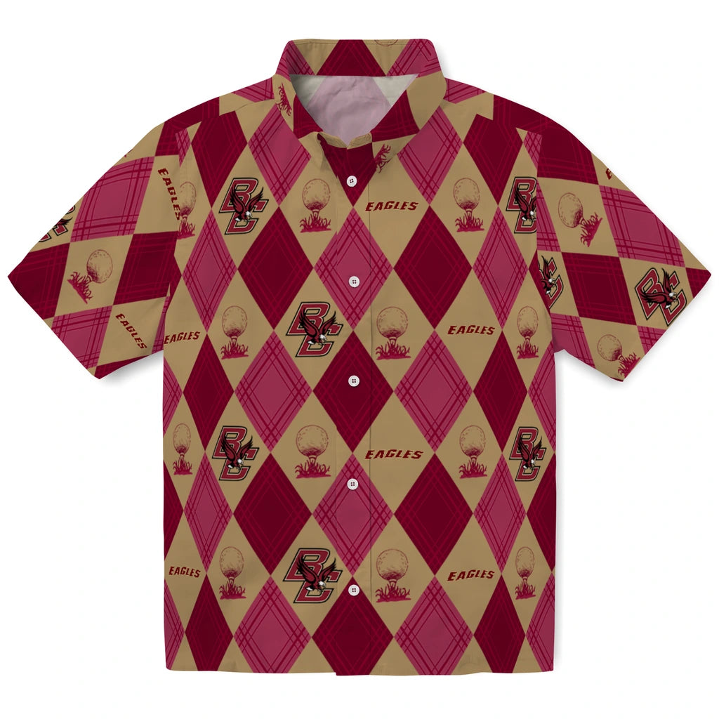 Boston College Eagles Hawaiian Shirt - Golfing Plaid | Moonbestprint
