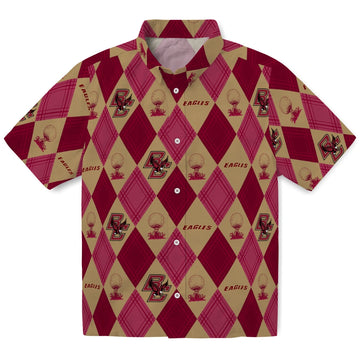 Boston College Eagles Hawaiian Shirt - Golfing Plaid | Moonbestprint
