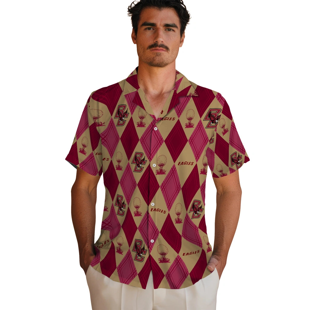 Boston College Eagles Hawaiian Shirt - Golfing Plaid | Moonbestprint