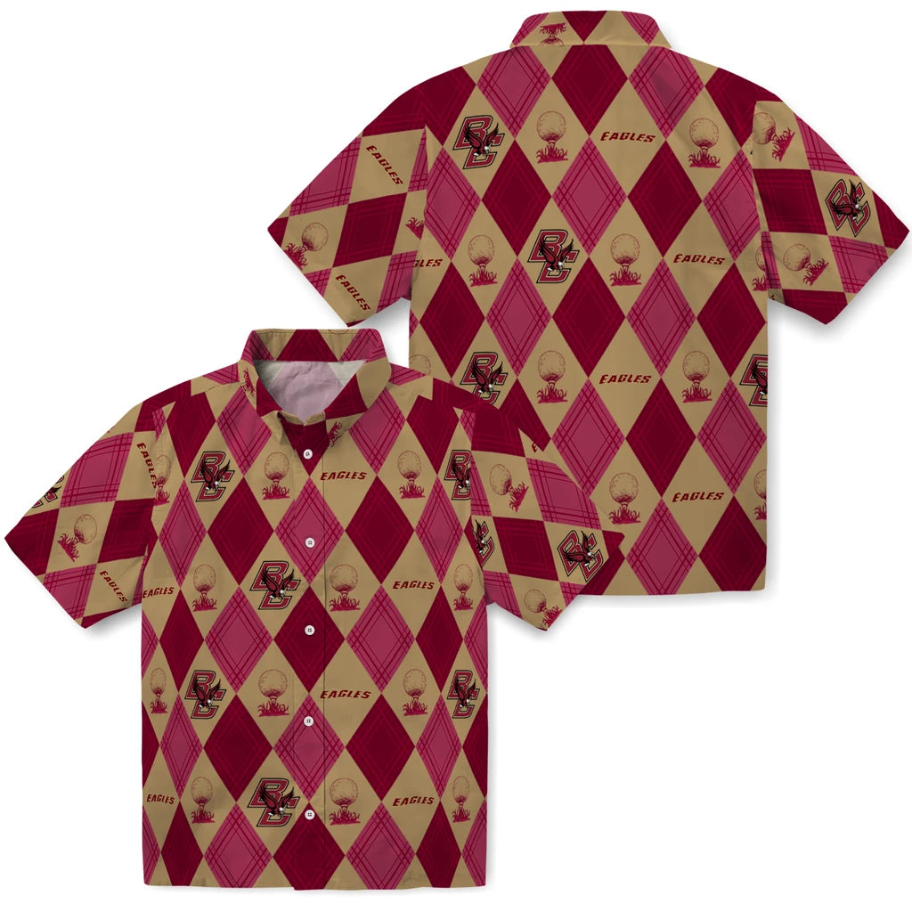 Boston College Eagles Hawaiian Shirt - Golfing Plaid | Moonbestprint
