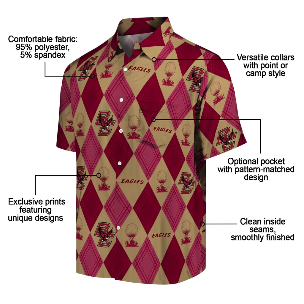 Boston College Eagles Hawaiian Shirt - Golfing Plaid | Moonbestprint