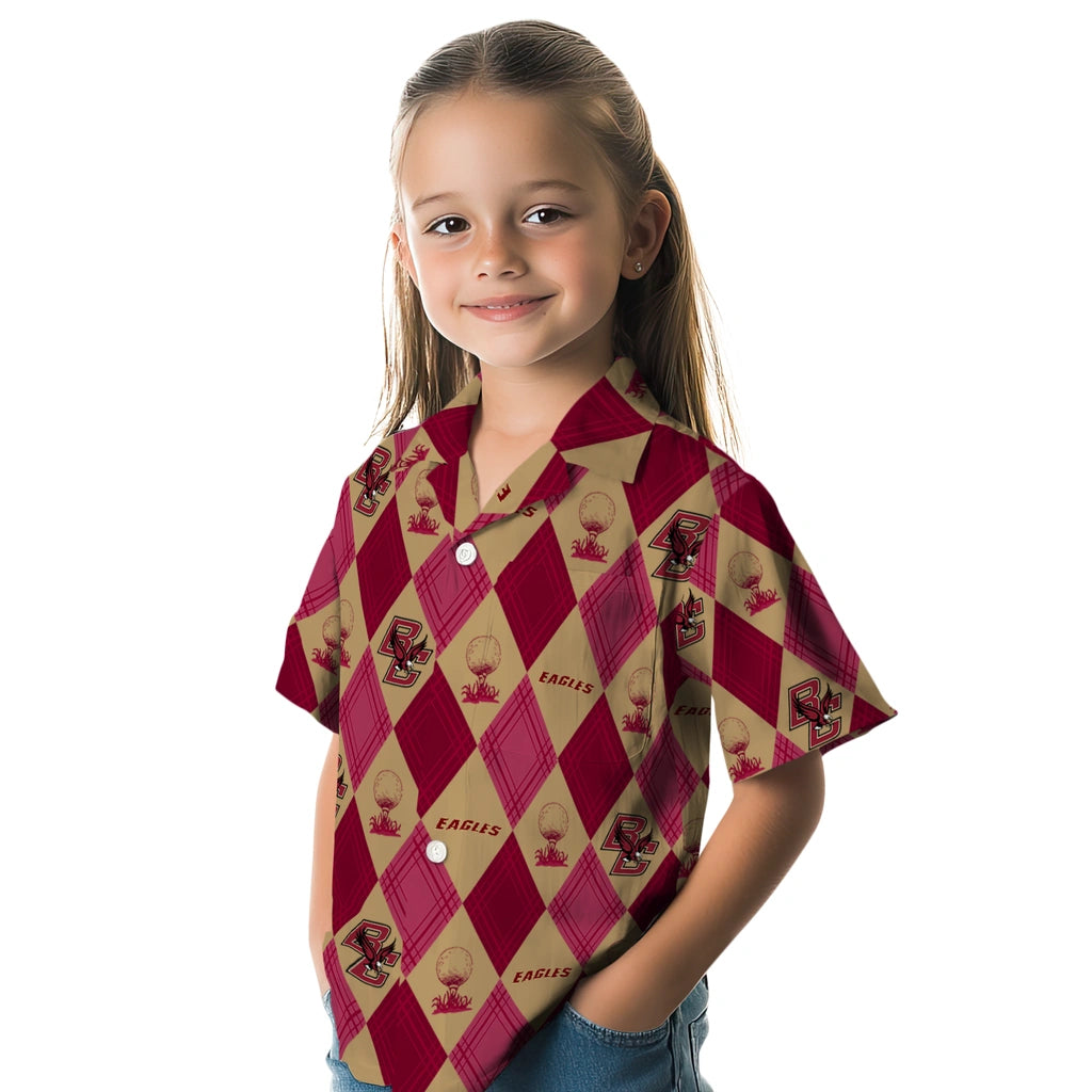 Boston College Eagles Hawaiian Shirt - Golfing Plaid | Moonbestprint