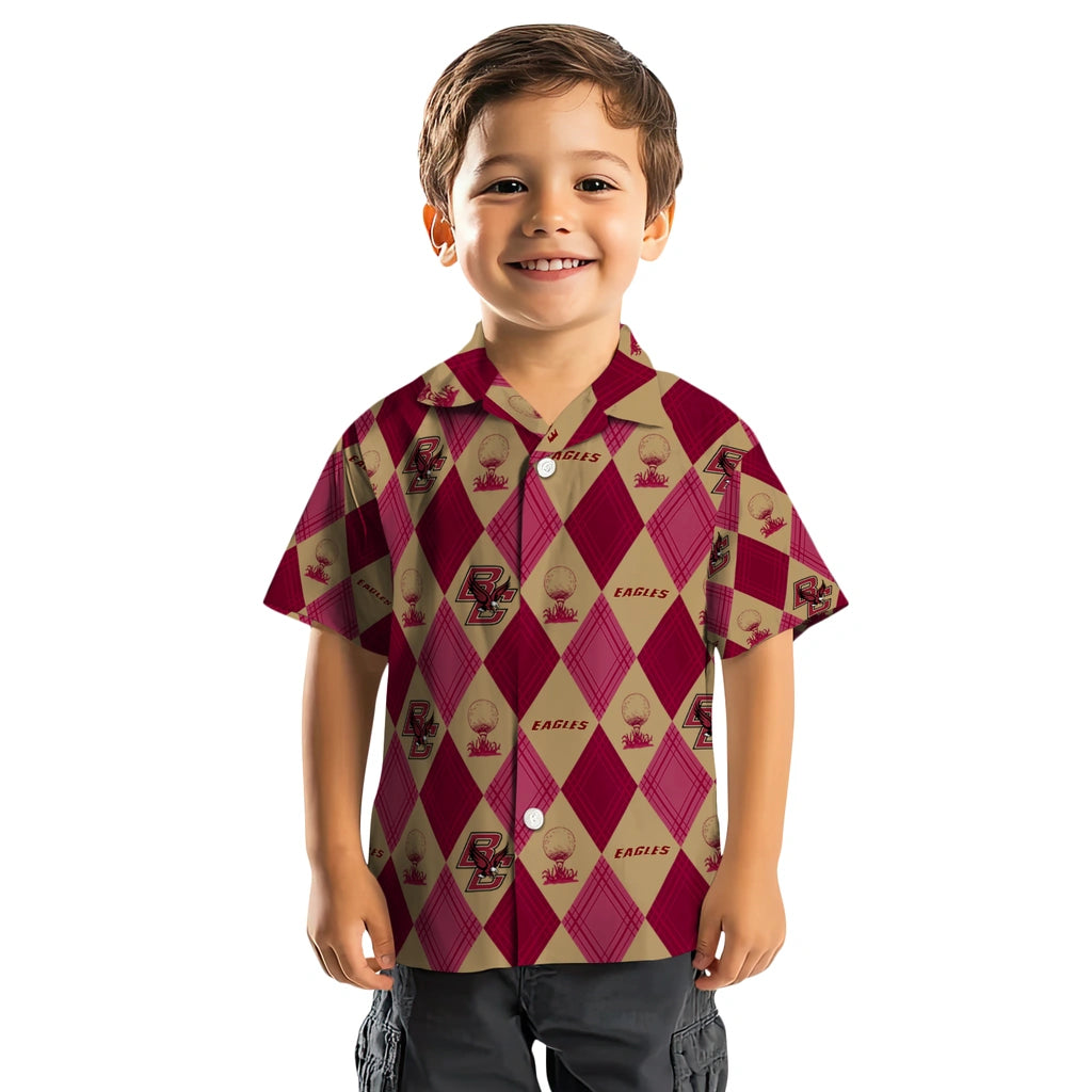 Boston College Eagles Hawaiian Shirt - Golfing Plaid | Moonbestprint