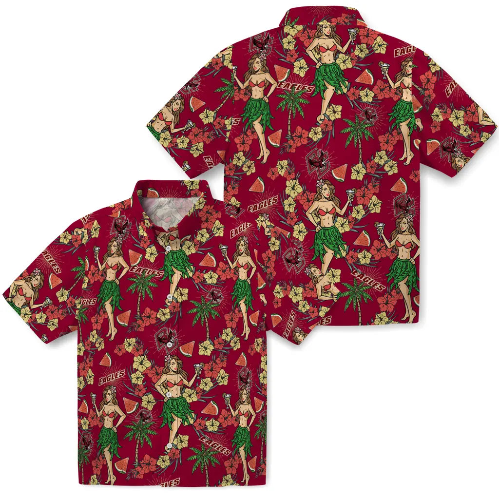 Boston College Eagles Hawaiian Shirt - Hawaiian Girls Design | Moonbestprint