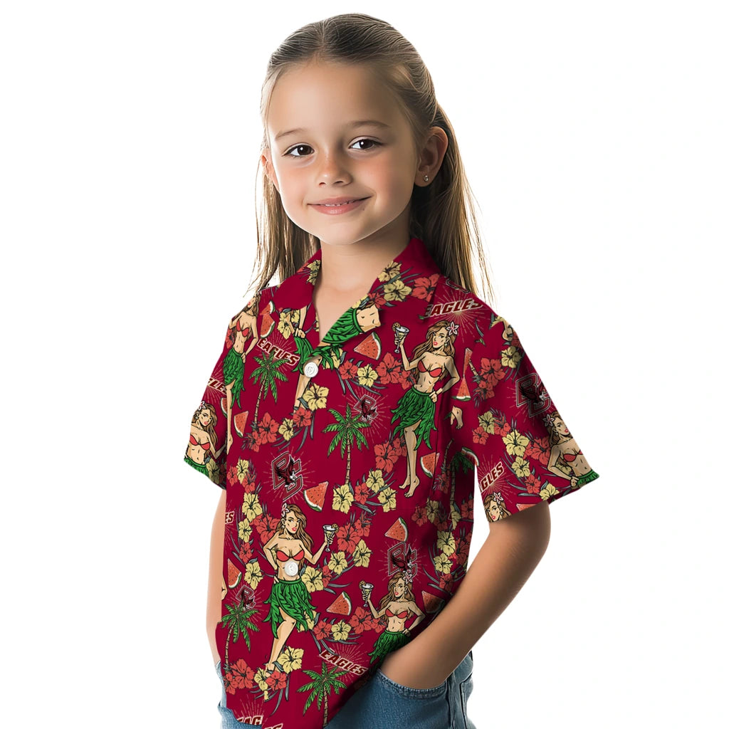 Boston College Eagles Hawaiian Shirt - Hawaiian Girls Design | Moonbestprint
