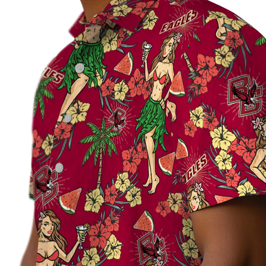 Boston College Eagles Hawaiian Shirt - Hawaiian Girls Design | Moonbestprint