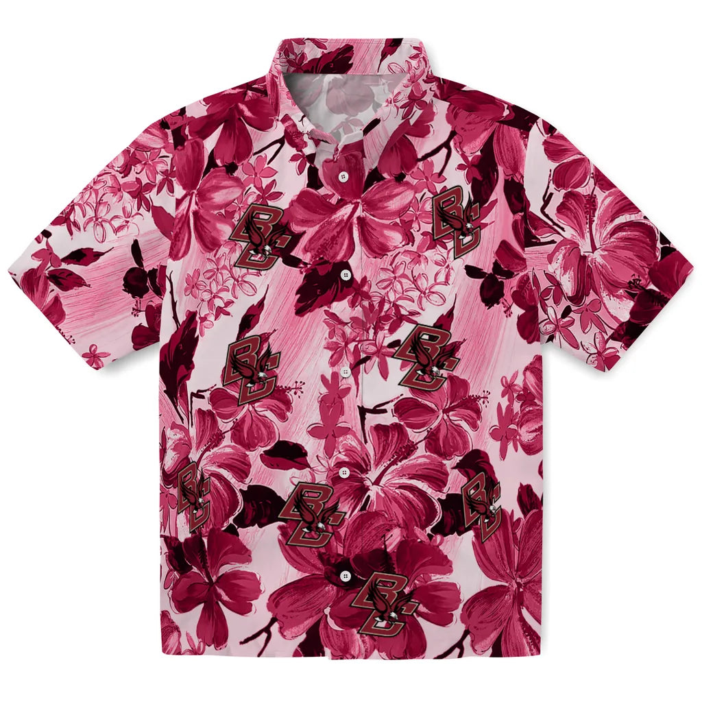 Boston College Eagles Hawaiian Shirt - Hibiscus Arrangement | Moonbestprint