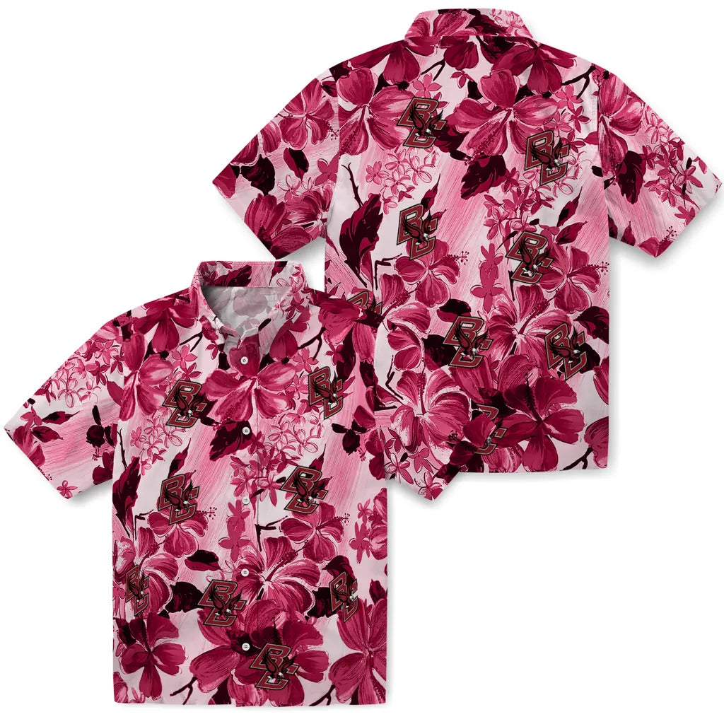Boston College Eagles Hawaiian Shirt - Hibiscus Arrangement | Moonbestprint