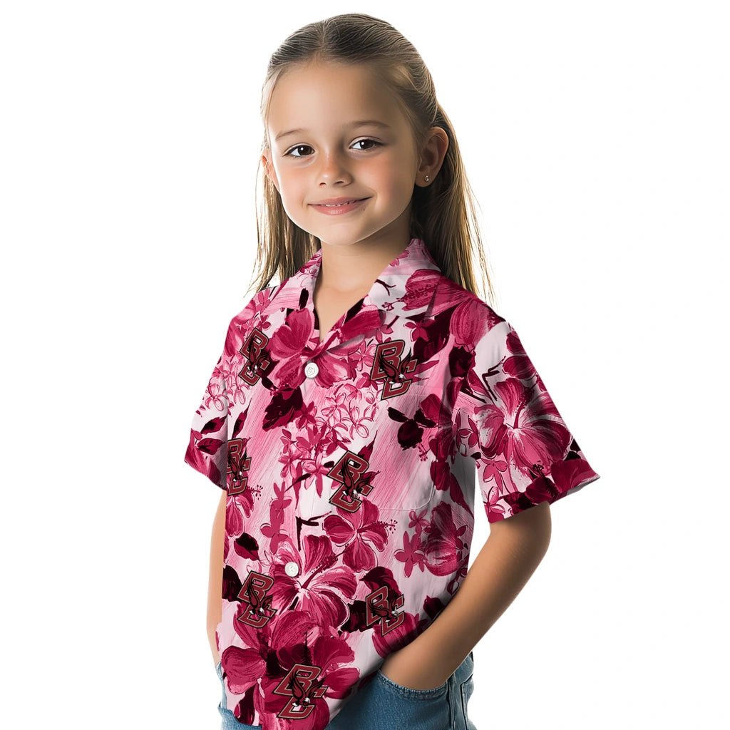 Boston College Eagles Hawaiian Shirt - Hibiscus Arrangement | Moonbestprint