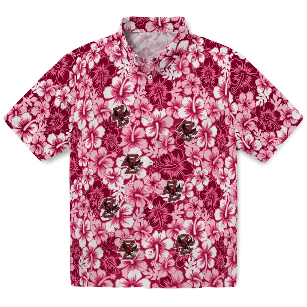 Boston College Eagles Hawaiian Shirt - Hibiscus Blooms | Moonbestprint