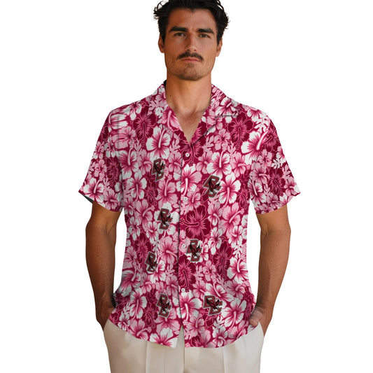 Boston College Eagles Hawaiian Shirt - Hibiscus Blooms | Moonbestprint