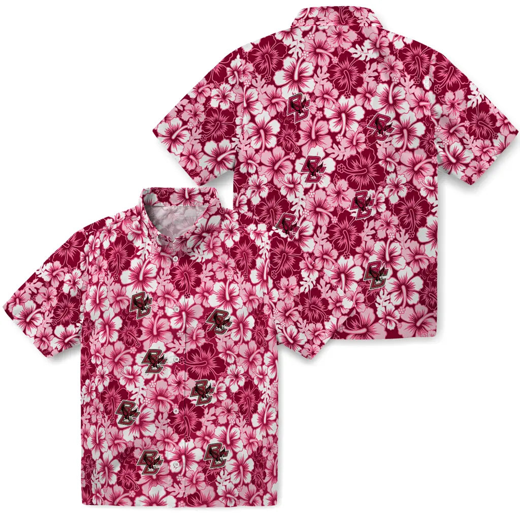 Boston College Eagles Hawaiian Shirt - Hibiscus Blooms | Moonbestprint