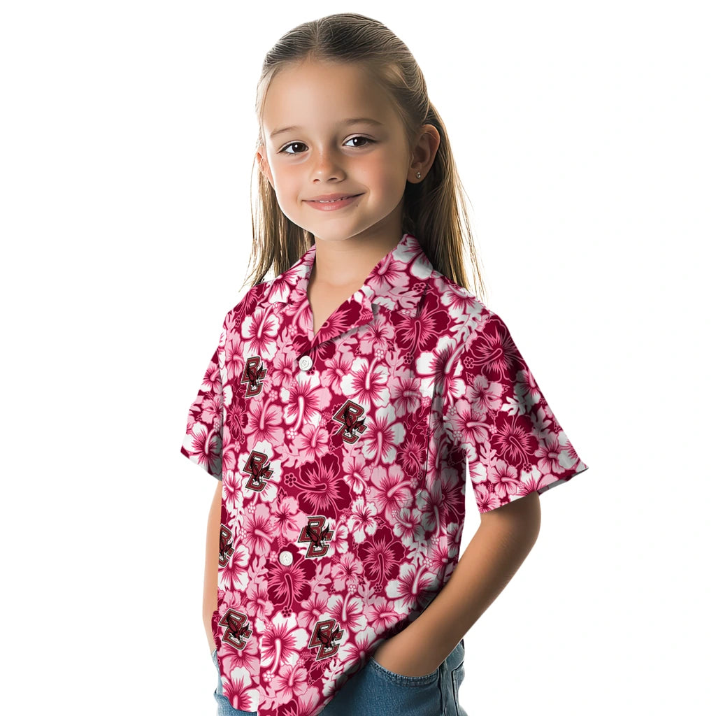 Boston College Eagles Hawaiian Shirt - Hibiscus Blooms | Moonbestprint