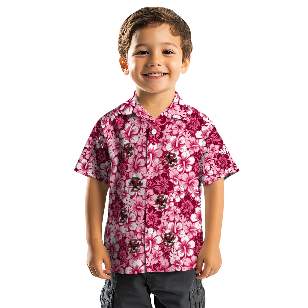 Boston College Eagles Hawaiian Shirt - Hibiscus Blooms | Moonbestprint