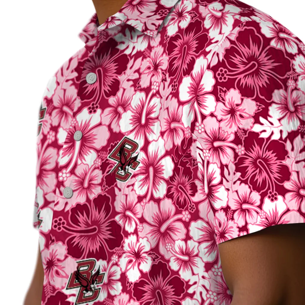 Boston College Eagles Hawaiian Shirt - Hibiscus Blooms | Moonbestprint