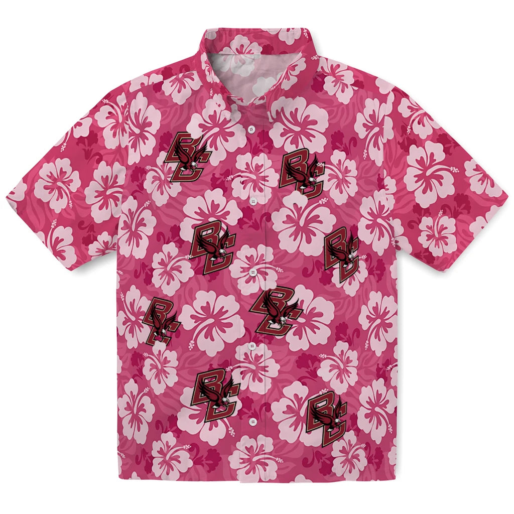 Boston College Eagles Hawaiian Shirt - Hibiscus Cluster | Moonbestprint