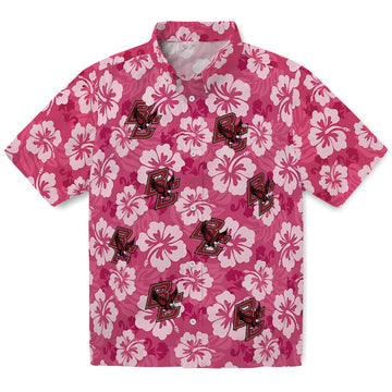 Boston College Eagles Hawaiian Shirt - Hibiscus Cluster | Moonbestprint