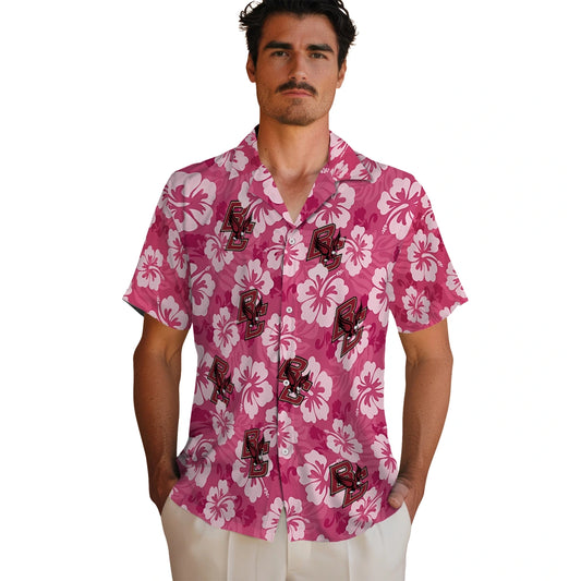 Boston College Eagles Hawaiian Shirt - Hibiscus Cluster | Moonbestprint