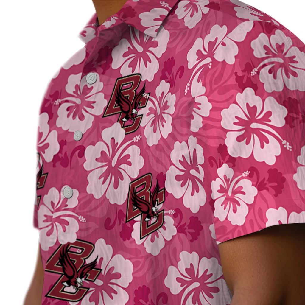 Boston College Eagles Hawaiian Shirt - Hibiscus Cluster | Moonbestprint